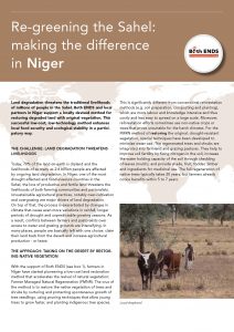 Re-greening the Sahel making the difference in Niger cover