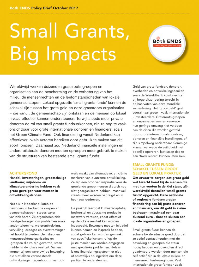 4 pager Small Grants, Big Impacts